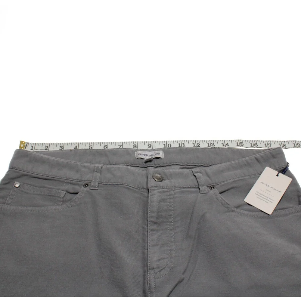 Peter Millar NWT 5 Pocket Jean Cut Pants Size 34 US Ridgeline Gray Cotton Blend
